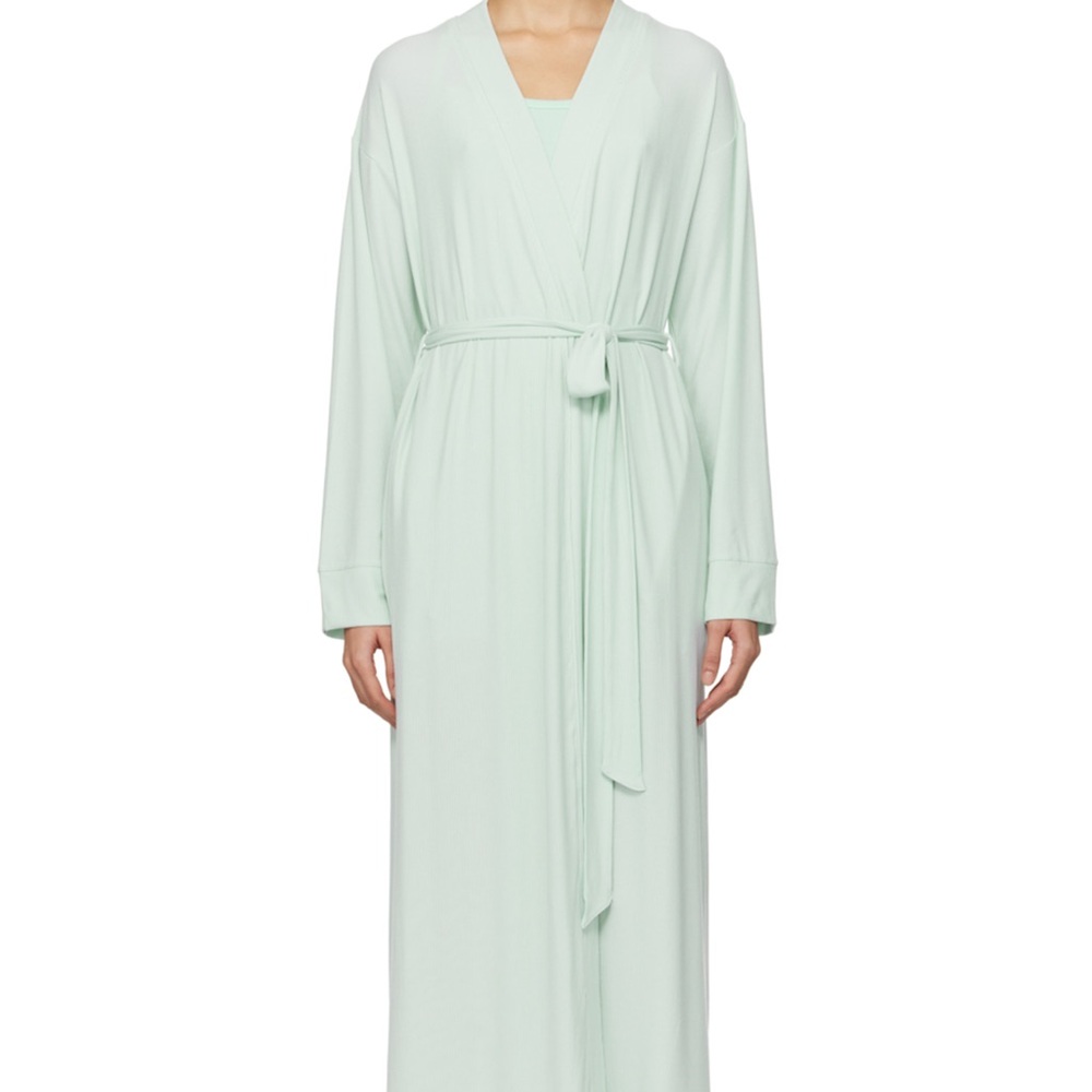 SKIMS cozy knit long robe - Frost color - NWT-  never worn